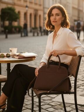 MICAS Classic Brown Faux Suede Tote Bag